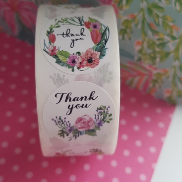 100 pcs Thank You Stickers 1" Inch - Picture 3 of 10